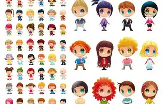 可爱卡通人物角色矢量素材