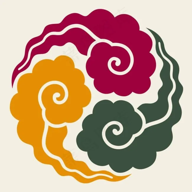 云朵组合花纹底纹ai矢量模版下载