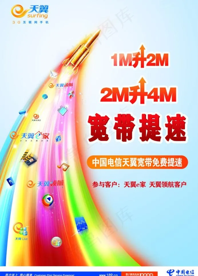 电信宽带提速图片psd模版下载