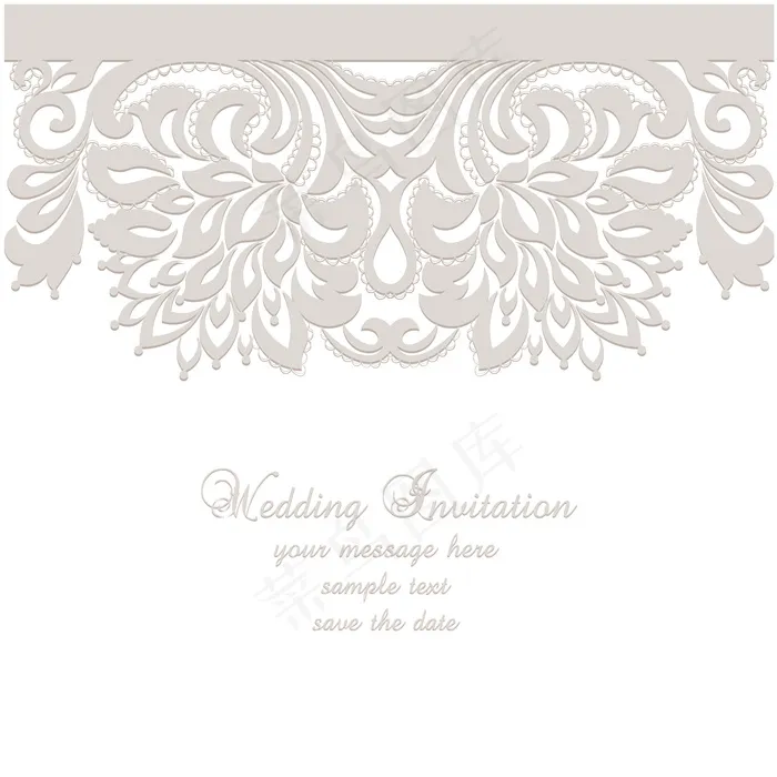 优雅的图案背景婚礼邀请卡模板eps,ai矢量模版下载