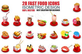 快餐食品UI设计图标矢量素材