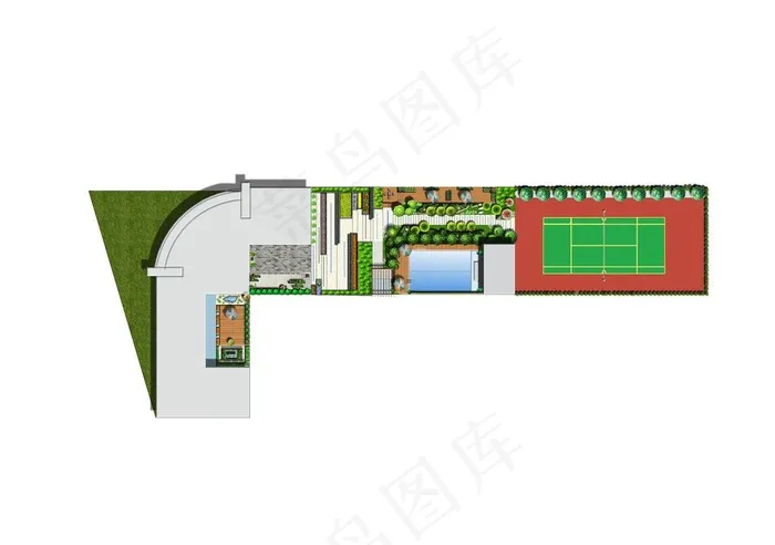屋顶花园图片psd模版下载