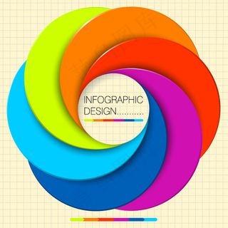 绚丽彩色彩虹花朵矢量图