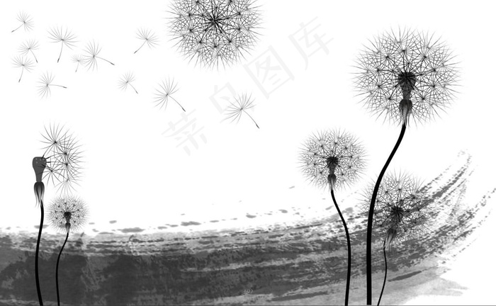 蒲公英背景墙(210X1136)eps,ai矢量模版下载