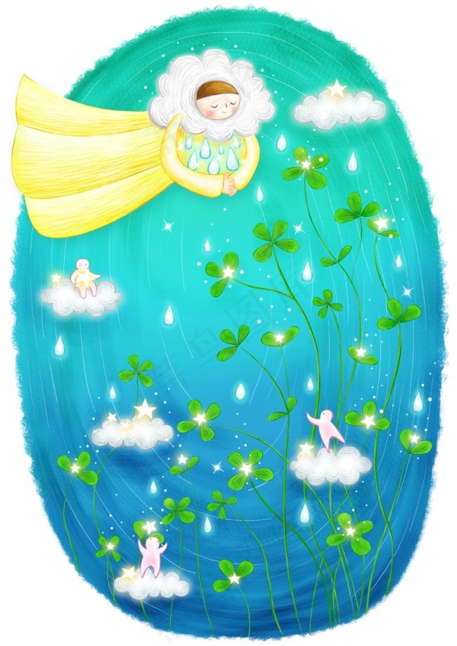 梦幻四叶草(3508X4961(DPI:300))psd模版下载