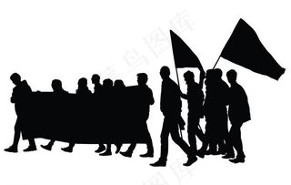 *游行示威人物剪影图片