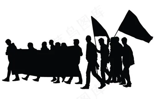 *游行示威人物剪影图片 *游行示威人物剪影图片