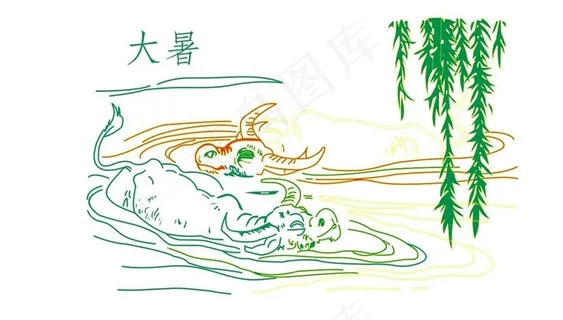 大暑 季节图cdr图片