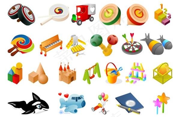 矢量的儿童玩具材料