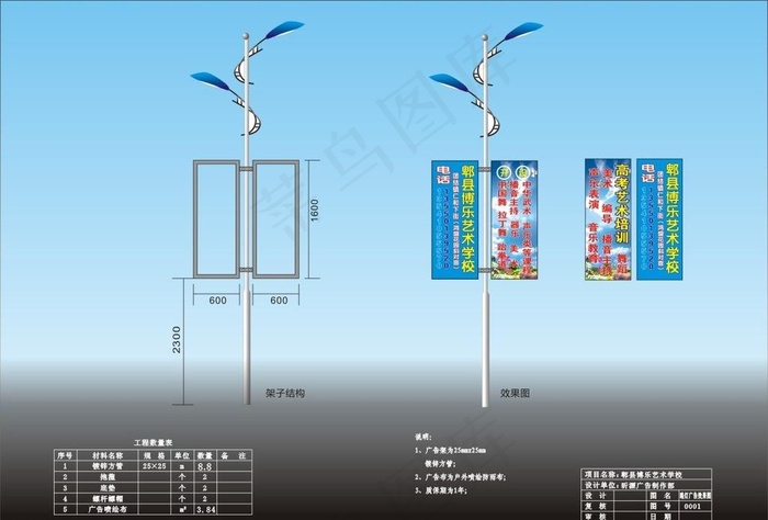 道旗设计cdr矢量模版下载
