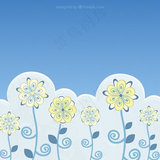 蓝色调的花背景