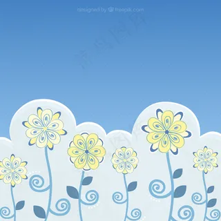 蓝色调的花背景