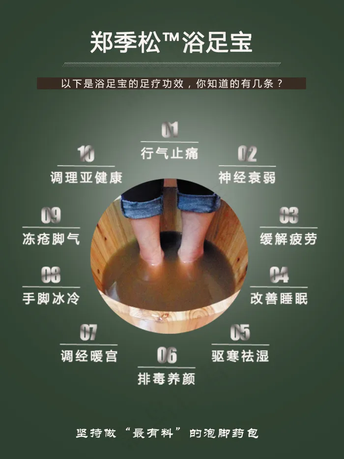 郑季松浴足宝功效海报图psd模版下载