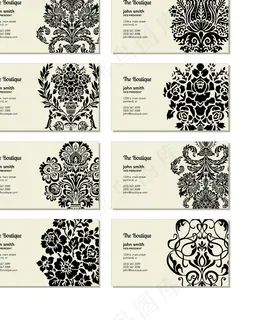 抽象花纹名片矢量素材