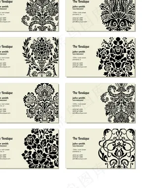 抽象花纹名片矢量素材