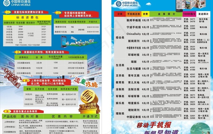 移动单页图片(210X297)cdr矢量模版下载
