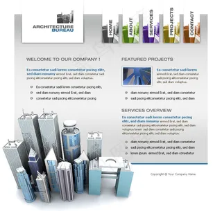 高楼大厦网页psd模板