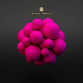 3D枚红色球体装饰背景矢量素材