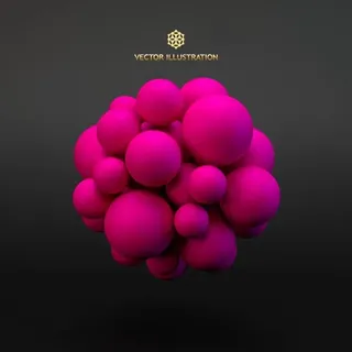 3D枚红色球体装饰背景矢量素材