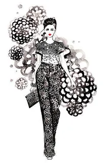 黑色点状连体装设计图 黑色点状连体装设计图