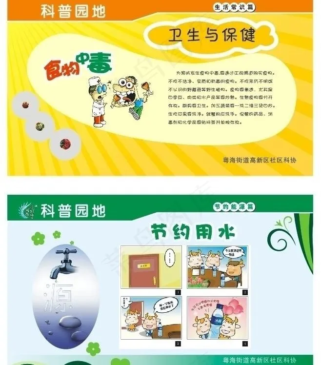 卫生与保健 节约用水 展板图片cdr矢量模版下载