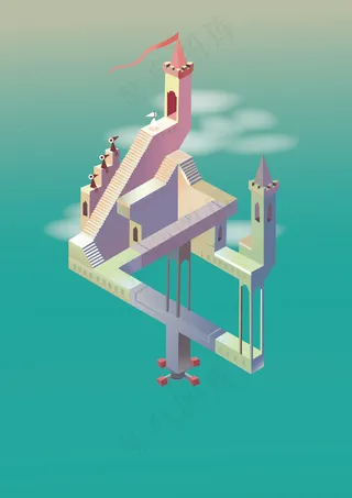 3D立体纪念碑谷游戏UI