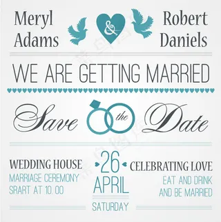 清新婚礼邀请卡