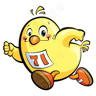 跑步的卡通小鸡图片