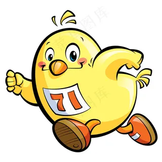跑步的卡通小鸡图片
