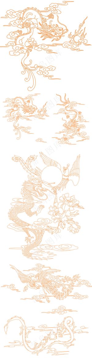 2017中国古典吉祥图案龙凤呈祥白...