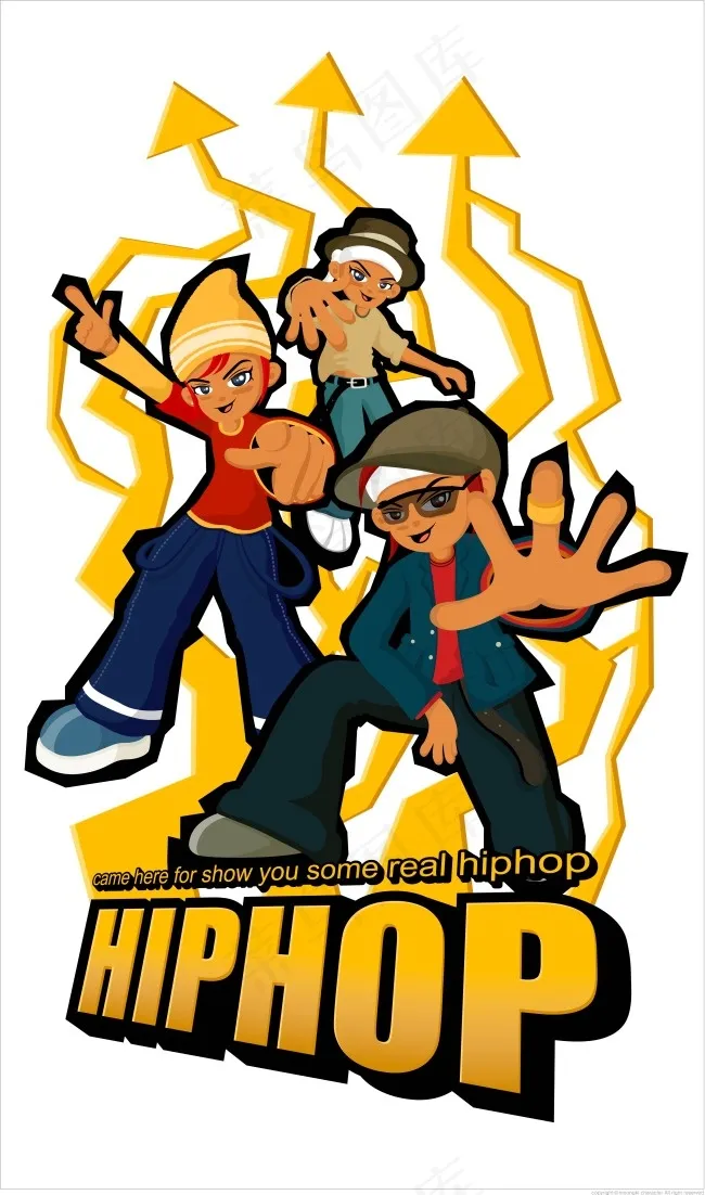 hipjop接头少年涂鸦插画ai矢量模版下载