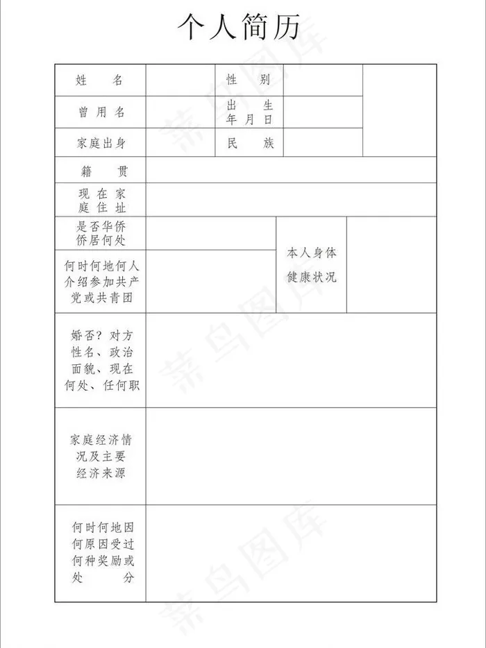 个人简历图片cdr矢量模版下载