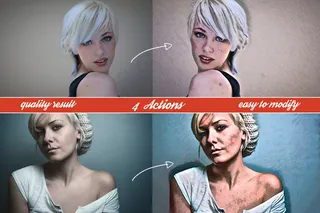 创意的人像照片转手绘效果PS动作