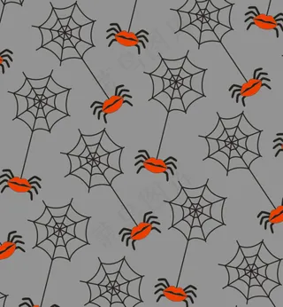 矢量蜘蛛网红唇蜘蛛背景素材