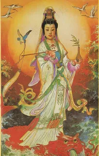 金边骑龙观音图片