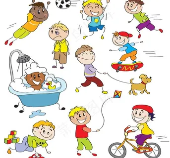 卡通快乐儿童孩子表情动作图片