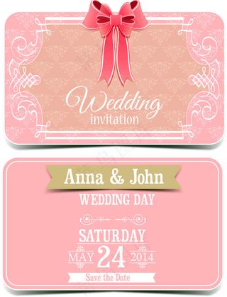 蝴蝶结婚礼贺卡背景图片