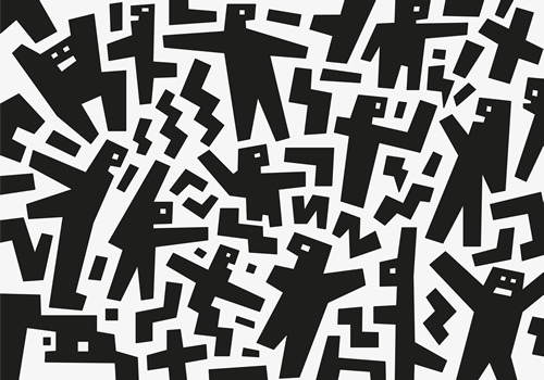 卡通抽象拼接图案矢量素材