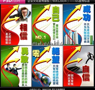 成功励志展板 企业文化宣传展板图片