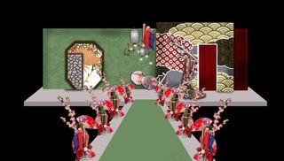 日系 日和风婚礼舞台效果图