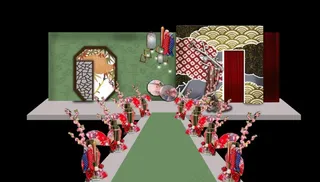 日系 日和风婚礼舞台效果图