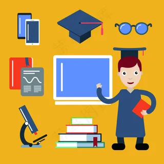 学士人物矢量素材