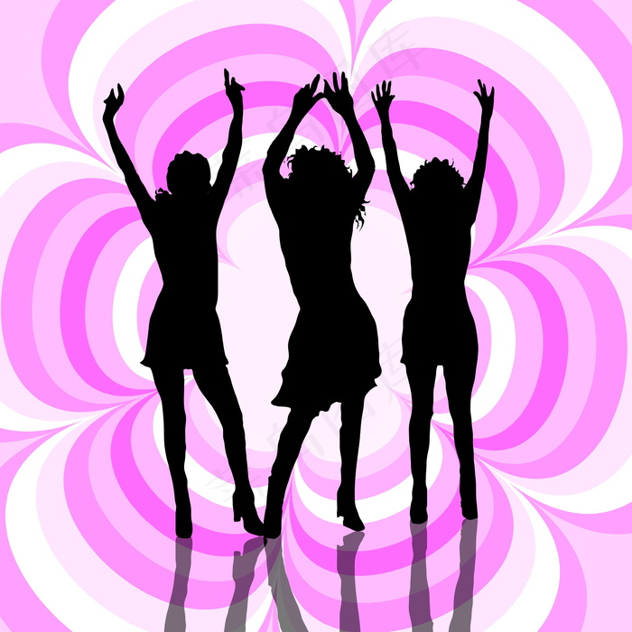 跳舞女郎人物剪影