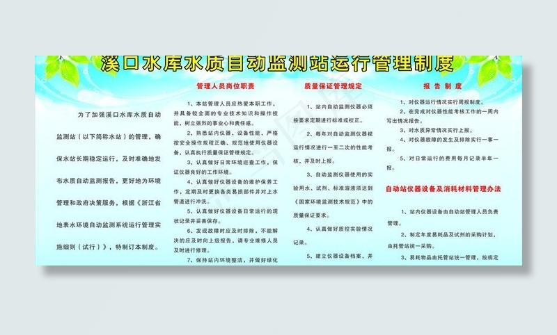 水库管理制度图片cdr矢量模版下载
