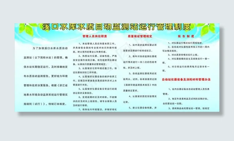 水库管理制度图片cdr矢量模版下载