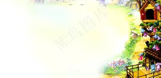 PSD儿童跨页模板-梦不落帝国 ,免抠元素