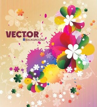 绚丽花朵底纹矢量素材二