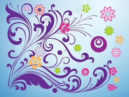 盛开的春天卡元素图案背景