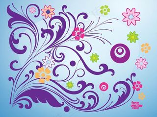 盛开的春天卡元素图案背景