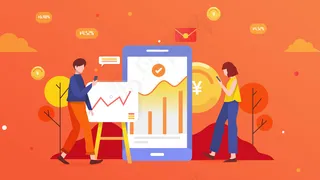 黄色收益理财商务办公金融概念手机页面配图